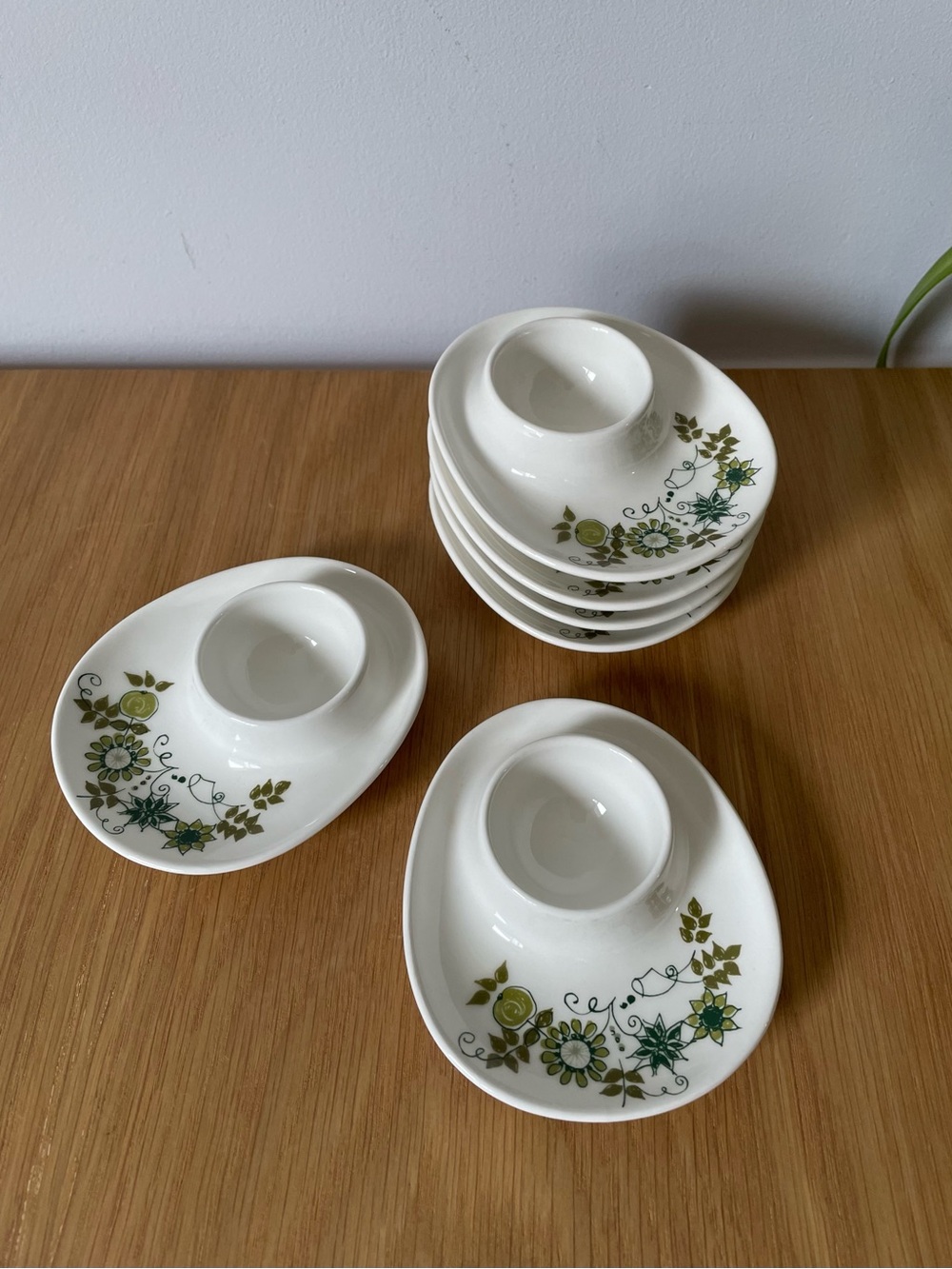 Vintage Figgjo Flint Market Egg Cups Turi Gramstad Oliver Set of 6